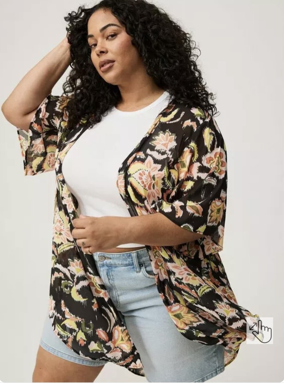 NWT Torrid Floral Black Sheer Kimono